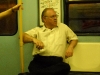 Bob relaxing on subway